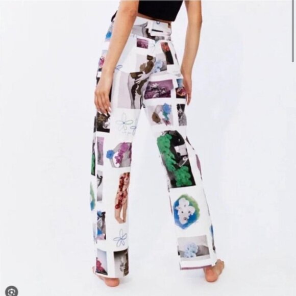 With Jean Womens Newry Floral Mimicry Cotton Jeans | Size S - Picture 2 of 7